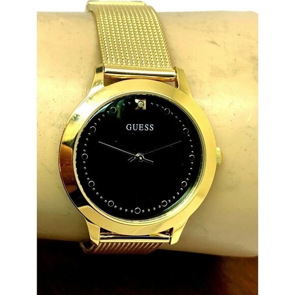 Guess Women's Watch U1197L5 Quartz Black Dial Gold Mesh Stainless Steel … - Picture 9 of 12